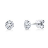 Shy Creation 14k White Gold Diamond Stud Earrings - SC55005789 photo