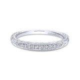 Gabriel & Co. 14k White Gold Victorian Diamond Wedding Band - WB13848R4W44JJ photo