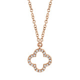 Shy Creation 14k Rose Gold Diamond Clover Necklace - SC55019619 photo